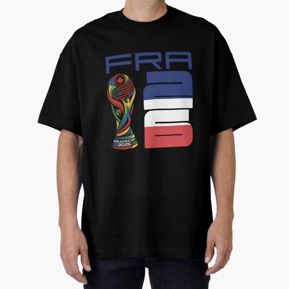 France World Cup 2026 Soccer - FRA 26 Blue White Red Oversized T-Shirt Carry Global Football Passion for FIFA World Cup 2026, Built around CR7, Spain and Netherlands, Worldwide Fan Energy, Dramatic Goals, Stadium Lights and Championship