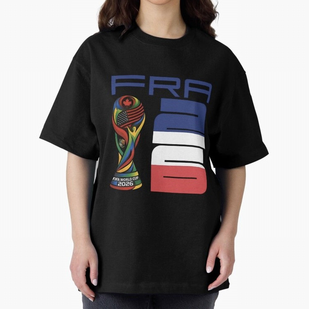 France World Cup 2026 Soccer - FRA 26 Blue White Red Oversized T-Shirt Carry Global Football Passion for FIFA World Cup 2026, Built around CR7, Spain and Netherlands, Worldwide Fan Energy, Dramatic Goals, Stadium Lights and Championship