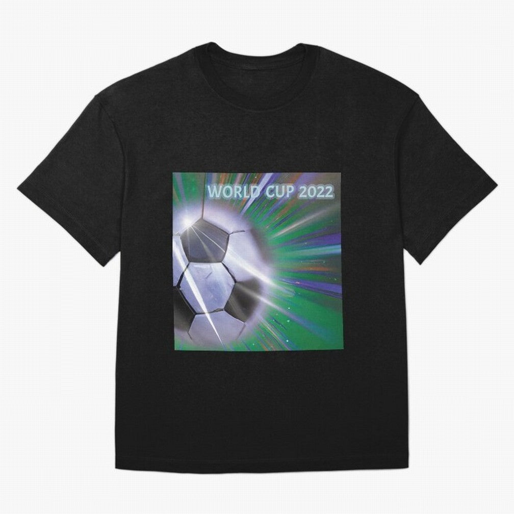 World Cup 2022 Oversized T-Shirt Show Match Day Excitement for FIFA World Cup 2026 USA Canada Mexico for Fans of Messi and Cristiano Ronaldo and Argentina and Brazil, Bringing Vintage Soccer Flavor, Modern Football Stars, National Flags and Final