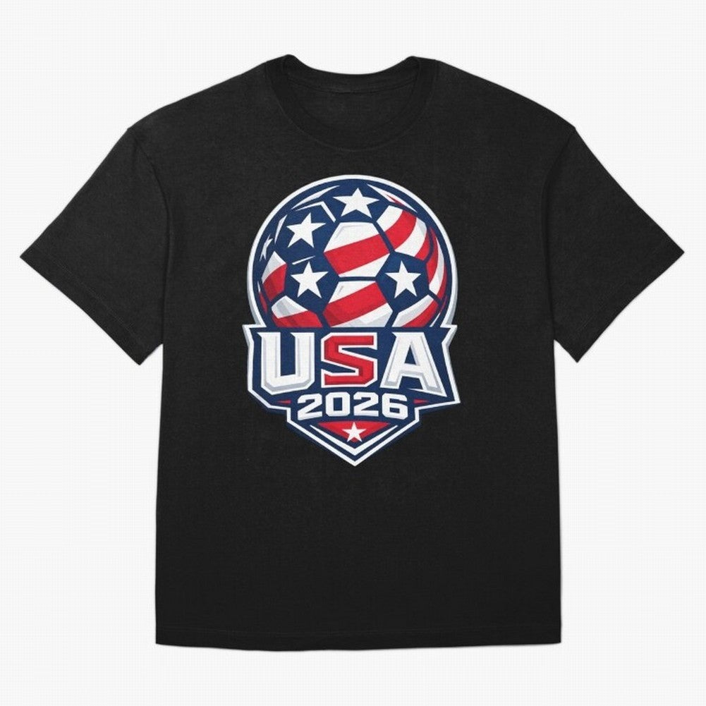USA 2026 World Cup T-Shirt - Star Spangled Soccer Design - American Host Fan Tee Oversized T-Shirt Capture FIFA World Cup 2026 Filled with Mbappe, Argentina Energy, Tournament Hype, Historic Matchups, Family Viewing Parties and Global Sports Pride;