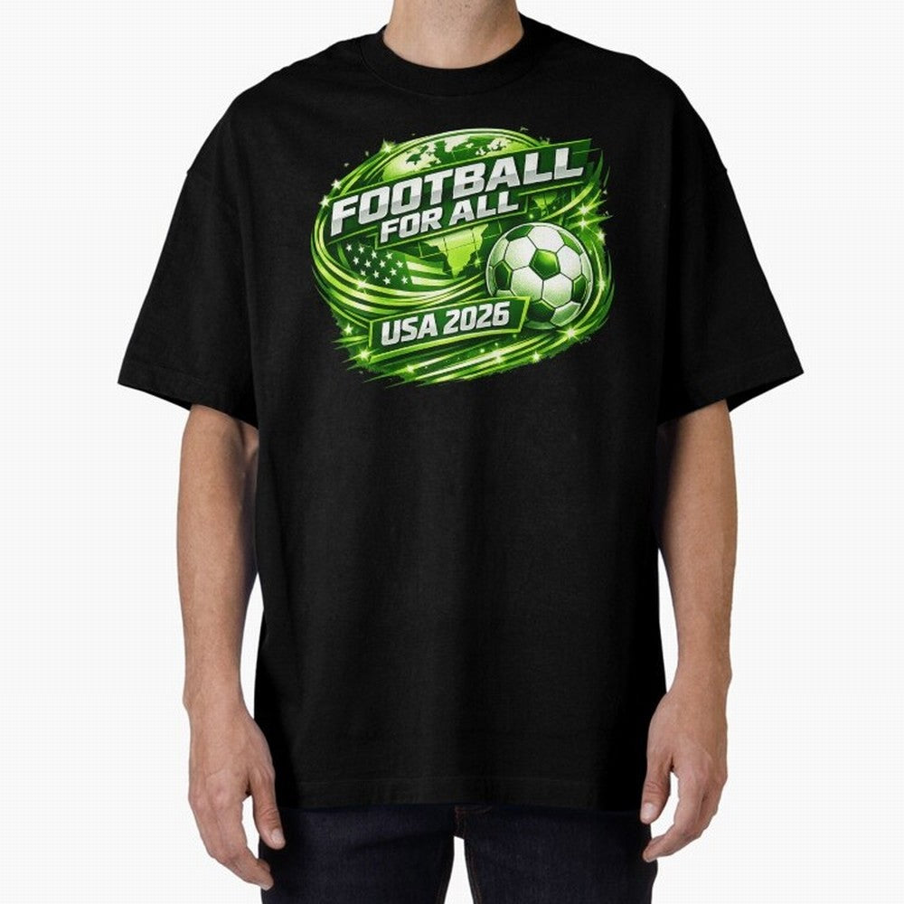 World Cup 2026 Oversized T-Shirt Follow Match Day Hype around FIFA World Cup 2026 USA Canada Mexico, Haaland, France and Portugal, Championship Spirit, Famous Goals, Roaring Crowds and International Football Unity; Made for Collectors Who Enjoy
