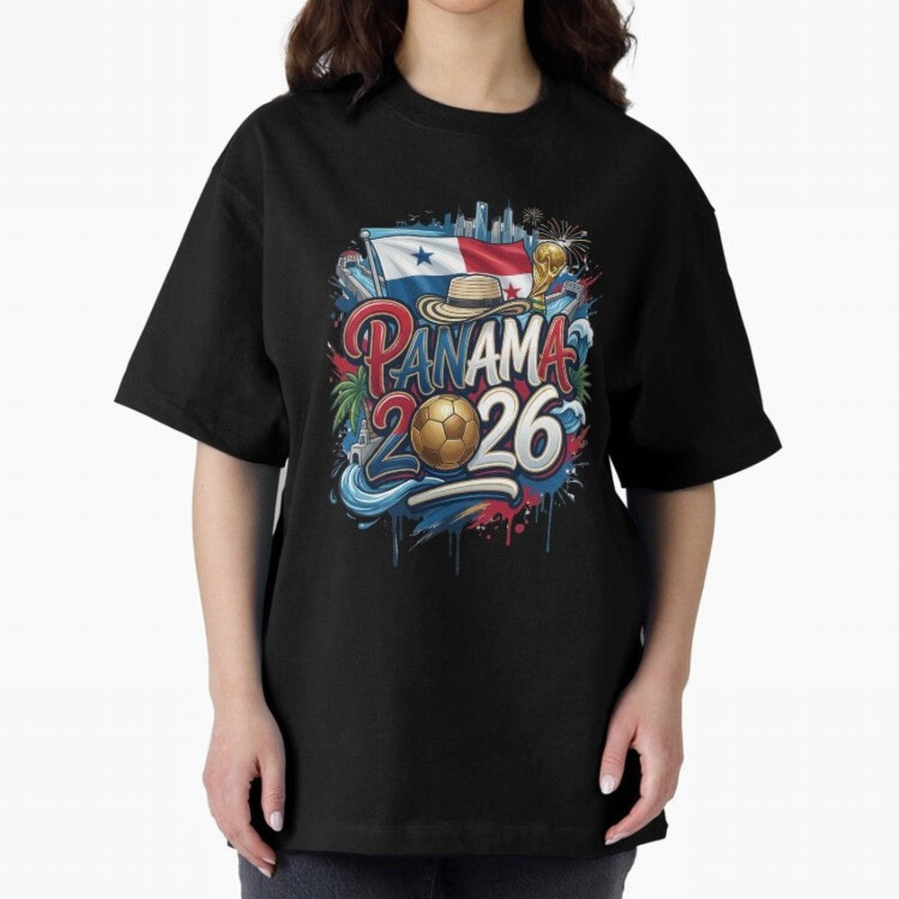 Panama World Cup 2026 Football Legacy Oversized T-Shirt Honor Champions and Dreams in FIFA World Cup 2026 Celebrating Messi, CR7 and Mbappe, France and Portugal Energy, Goal Celebration Energy, Supporter Heritage, Football Icons and Worldwide