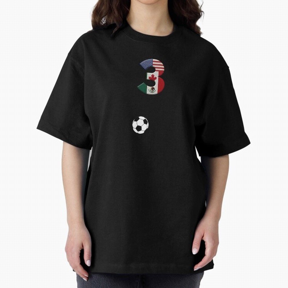 World Cup 2026 Host Nations Oversized T-Shirt Treasure the FIFA World Cup 2026 Journey through Messi Highlights, Portugal Pride, Match Day Excitement, Supporter Culture, Golden Goals and Global Football Passion; Built for Supporters Chasing Trophy