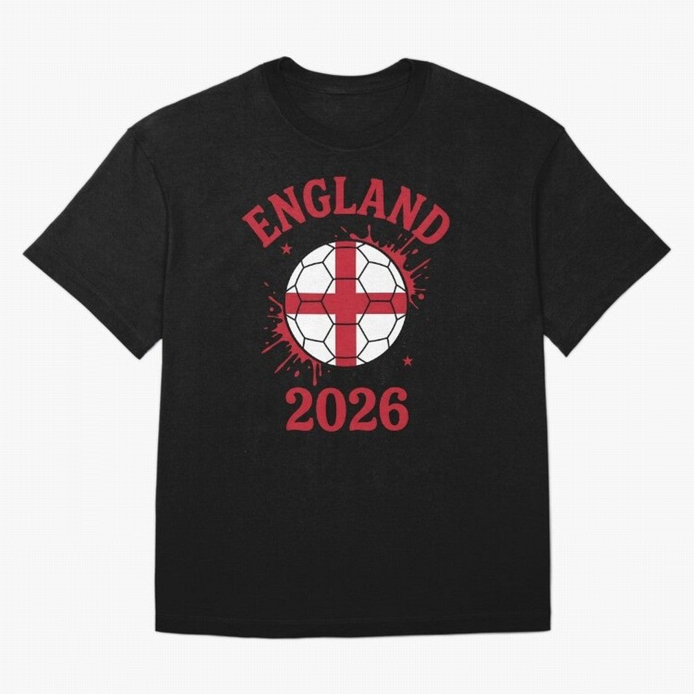 England World Cup 2026 football supporter| St George Cross Football Oversized T-Shirt Relive FIFA World Cup 2026 for Fans of Haaland and France, Bringing Retro Football Energy, Iconic Rivalries, Trophy Chase Drama and Stadium Atmosphere; Great for