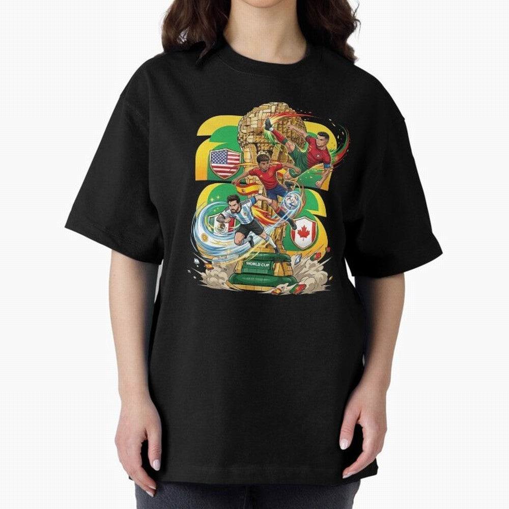 World Cup Teams 2026 Oversized T-Shirt Build FIFA World Cup 2026 Driven by CR7, Argentina and Brazil Energy, Stadium Memories, Football Loyalty, International Chants and Championship Tradition; Ideal for Fans Who Follow Messi, Cristiano Ronaldo,