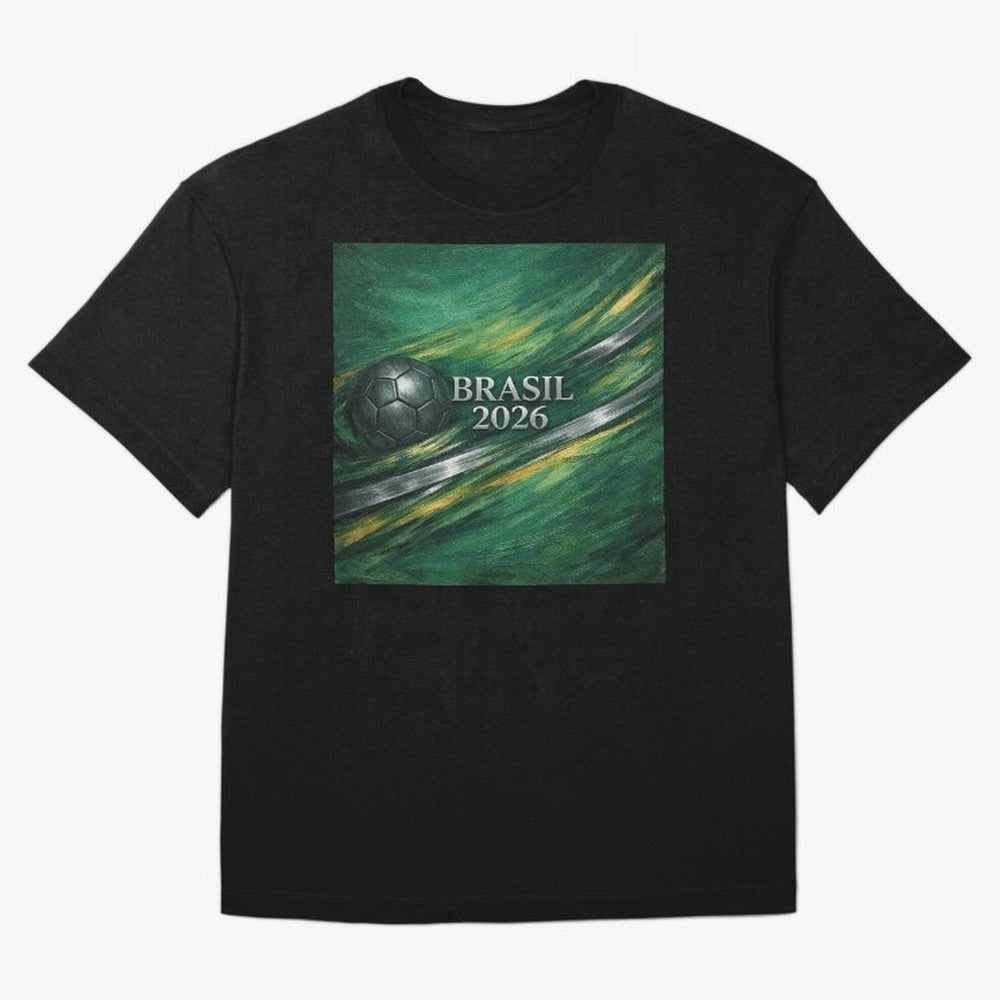 Brazil World Cup 2026 Concept Oversized T-Shirt Share FIFA World Cup 2026 Group Stage for Fans of Messi, Neymar and Mbappe and France, Bringing Championship Spirit, Famous Goals, Roaring Crowds and International Football Unity; Made for Die Hard