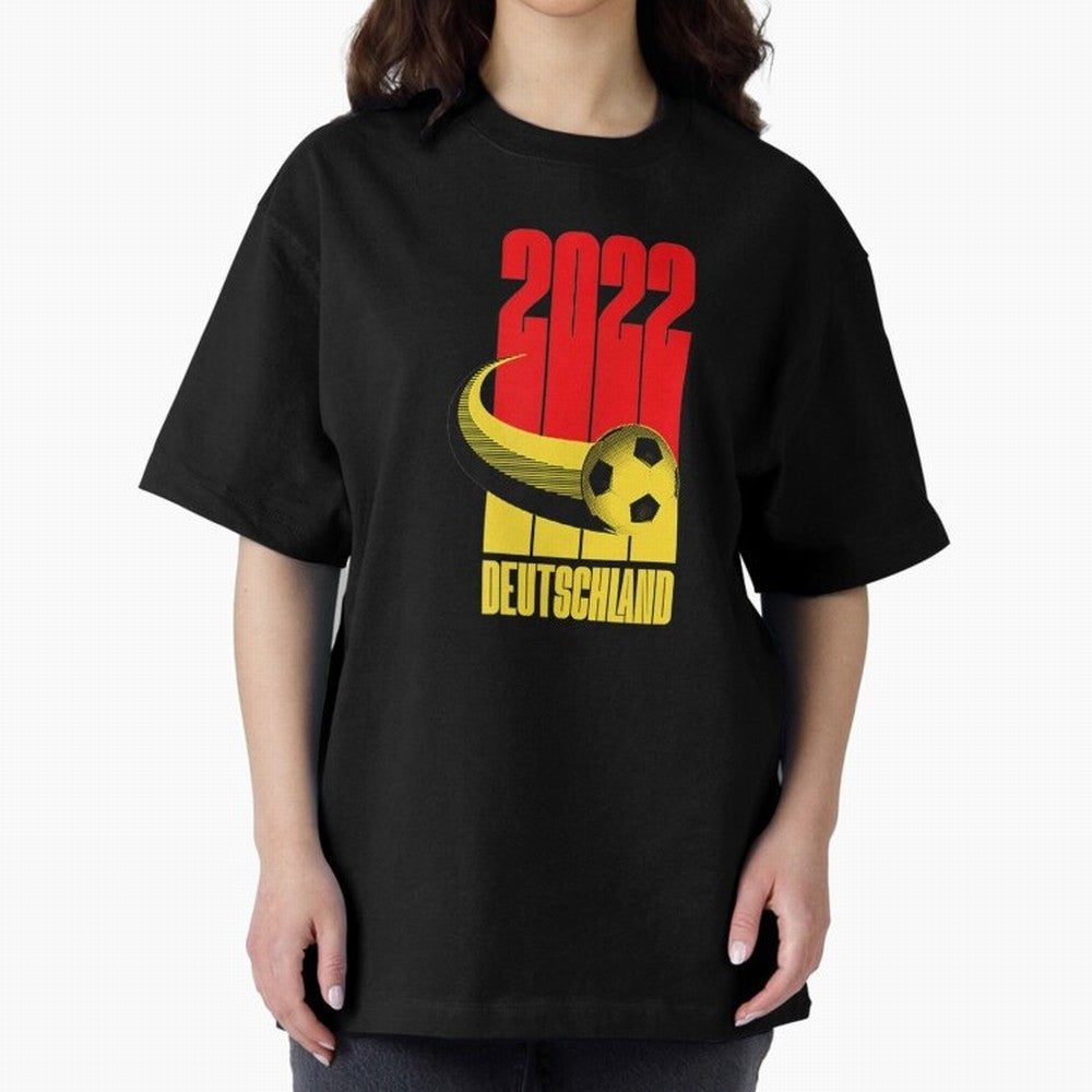 Germany 2022 Football Soccer Graphic Deutschland Oversized T-Shirt Show Up for the Glory of Global Football Passion for FIFA World Cup 2026 USA Canada Mexico, Driven by Neymar, Haaland and Cristiano Ronaldo, England and Germany, Football History,