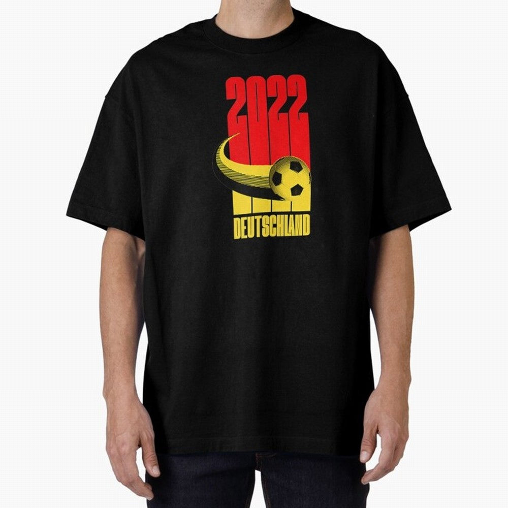 Germany 2022 Football Soccer Graphic Deutschland Oversized T-Shirt Show Up for the Glory of Global Football Passion for FIFA World Cup 2026 USA Canada Mexico, Driven by Neymar, Haaland and Cristiano Ronaldo, England and Germany, Football History,