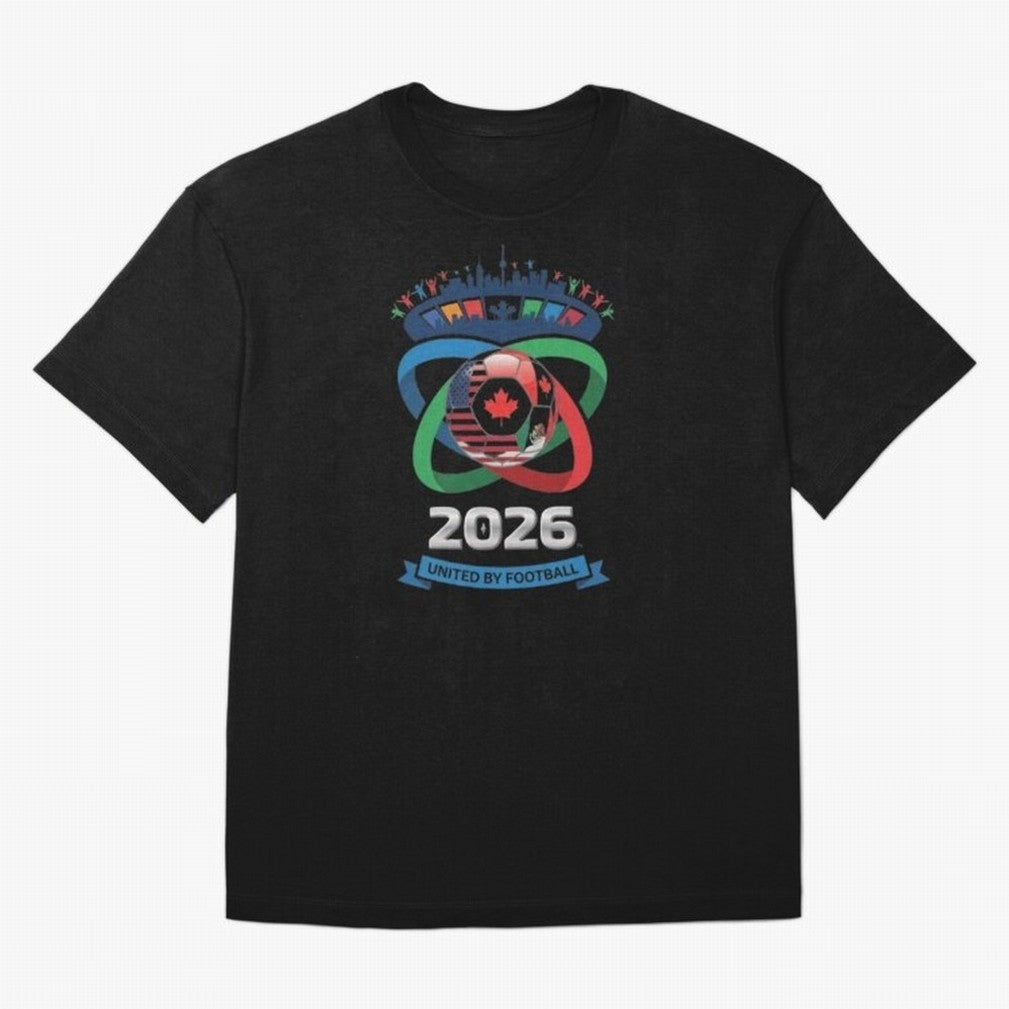Infinity Loop World Cup 2026 Host Nation Design Oversized T-Shirt Celebrate Football Dreams Across Global Football Passion for FIFA World Cup 2026, Capturing Mbappe and Neymar, England, Vintage Soccer Flavor, Modern Football Stars, National Flags