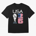 USA 2026 Soccer World Cup Trophy American Flag Design Oversized T-Shirt Build Global Football Passion for FIFA World Cup 2026 USA Canada Mexico, Inspired by Cristiano Ronaldo, Haaland and CR7, France and Portugal, Fan Favorite Moments, National
