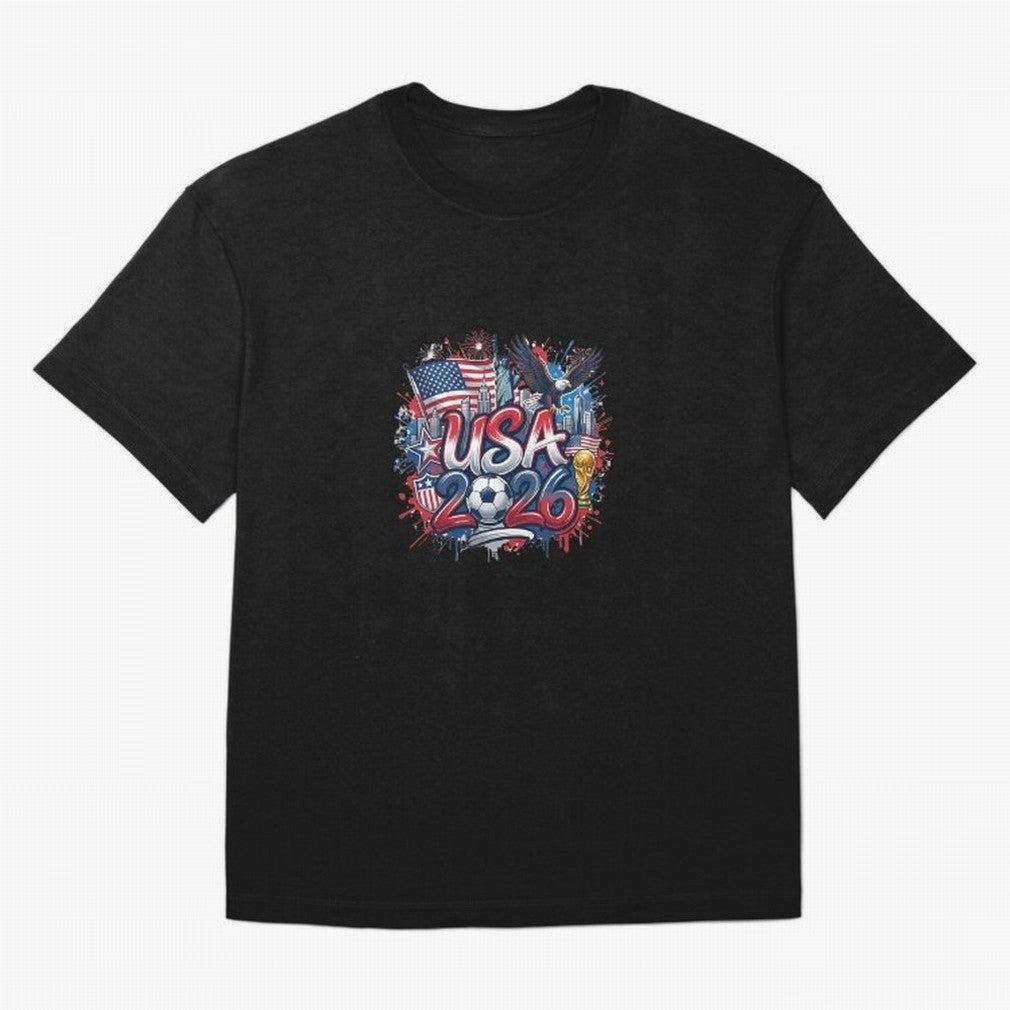Usa World Cup 2026 Football Legacy Oversized T-Shirt Support the Legends of Global Football Passion for FIFA World Cup 2026 USA Canada Mexico, Inspired by Messi and Cristiano Ronaldo, Brazil, Stadium Chants, National Pride, Trophy Dreams and