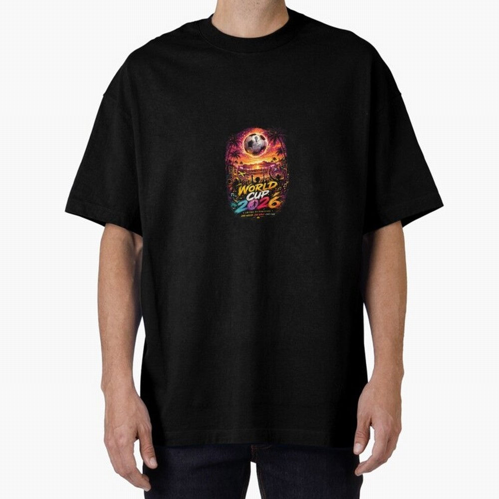 Copy of World Cup 2026 ¨C United Passion ?? | Neon Football Design Oversized T-Shirt Show Fan Pride Across the FIFA World Cup 2026 Journey through Messi Highlights, England, France and Netherlands Pride, Football History, Final Match Energy, Crowd