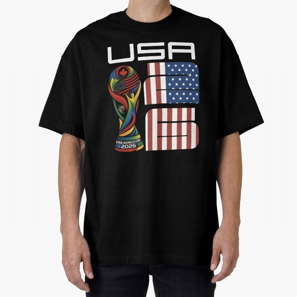 USA World Cup 2026 Host Nation Soccer Design Oversized T-Shirt Show Your Love for Global Football Passion for FIFA World Cup 2026, Made for Haaland and Mbappe, Argentina and Brazil, Tournament Hype, Historic Matchups, Family Viewing Parties and