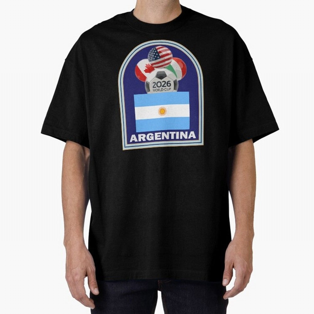 Argentina 2026 Soccer T-shirt Oversized T-Shirt Join the Global Buzz around Global Football Passion for FIFA World Cup 2026, Driven by Neymar, Haaland and Cristiano Ronaldo, England and Germany, Champion Mindset, Group Stage Buzz, Knockout Tension