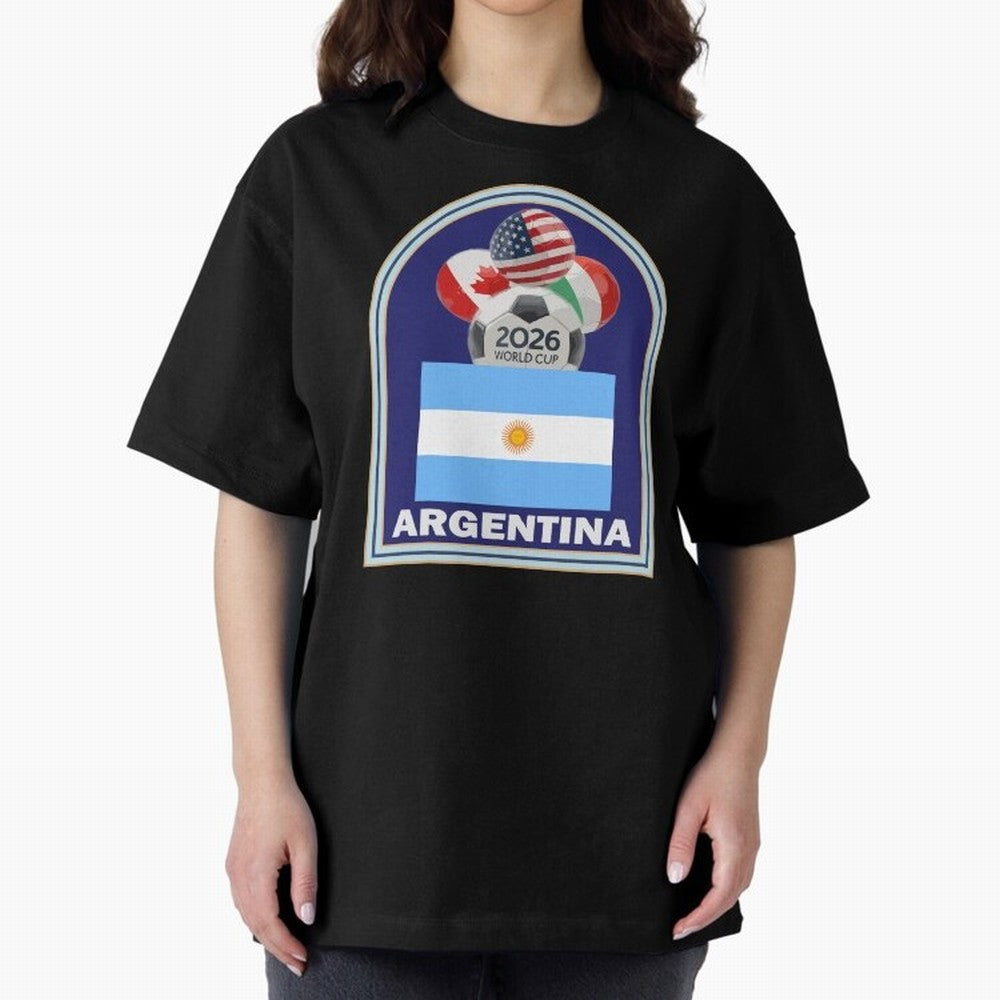 Argentina 2026 Soccer T-shirt Oversized T-Shirt Join the Global Buzz around Global Football Passion for FIFA World Cup 2026, Driven by Neymar, Haaland and Cristiano Ronaldo, England and Germany, Champion Mindset, Group Stage Buzz, Knockout Tension