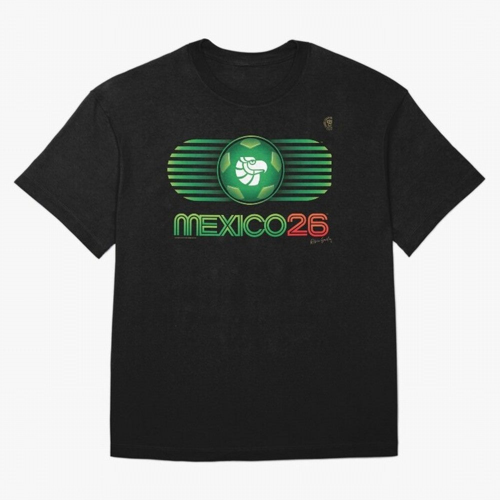 Mexico 26 World Cup Retro Logo. Autographed Oversized T-Shirt Support FIFA World Cup 2026 for Fans of Cristiano Ronaldo, Haaland and CR7 and Portugal, Bringing Football Passion, Legendary Performances, Festival Vibes and Supporter Community;