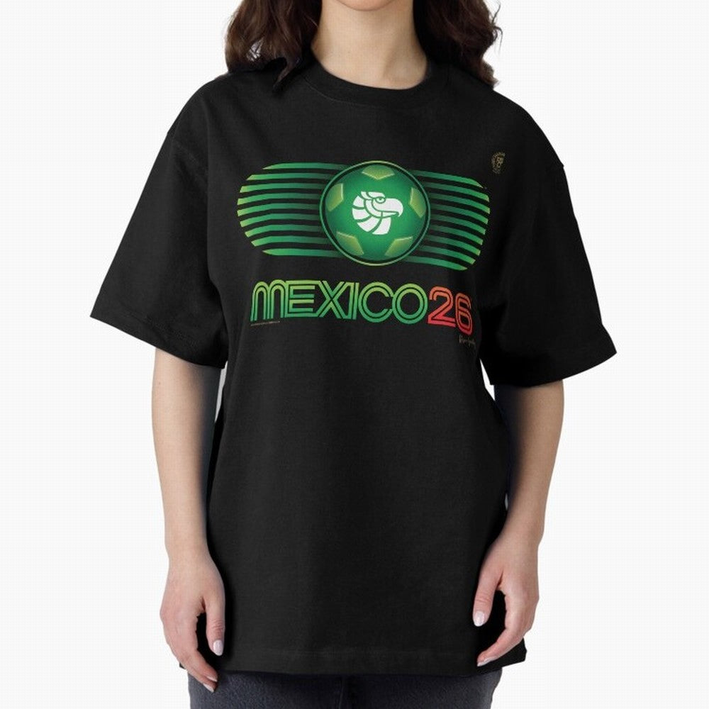 Mexico 26 World Cup Retro Logo. Autographed Oversized T-Shirt Support FIFA World Cup 2026 for Fans of Cristiano Ronaldo, Haaland and CR7 and Portugal, Bringing Football Passion, Legendary Performances, Festival Vibes and Supporter Community;