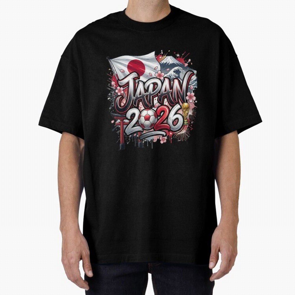 Japan World Cup 2026 Football Legacy Oversized T-Shirt Join Match Day Hype around FIFA World Cup 2026 USA Canada Mexico, Cristiano Ronaldo, Haaland and CR7, England, Championship Spirit, Famous Goals, Roaring Crowds and International Football