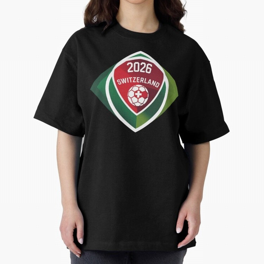Switzerland 2026 Oversized T-Shirt Make Memories around FIFA World Cup 2026 Group Stage for Fans of Mbappe and Neymar and Argentina, France and Brazil, Bringing Global Supporter Spirit, Legendary Goals, National Colors and Tournament Celebration;