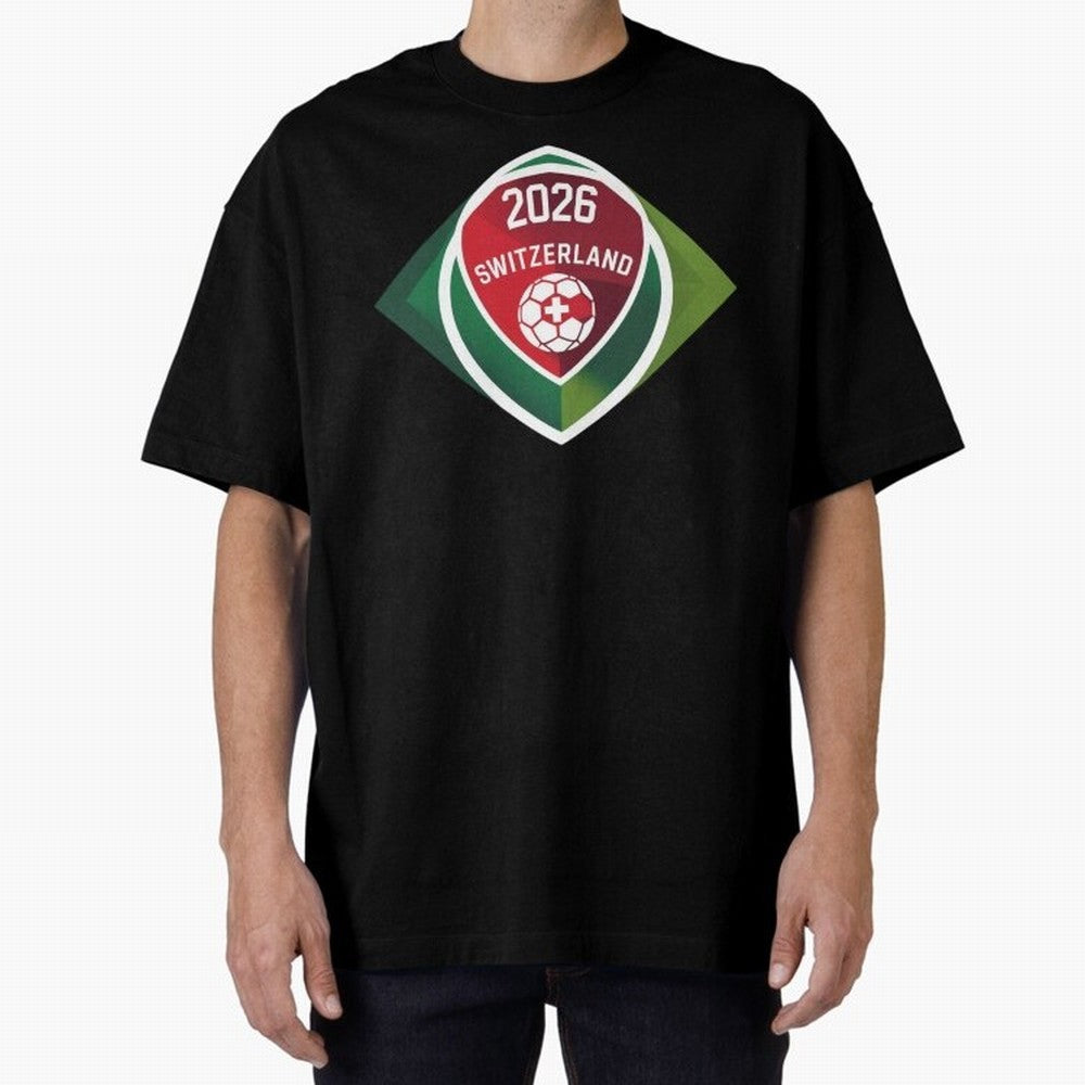 Switzerland 2026 Oversized T-Shirt Make Memories around FIFA World Cup 2026 Group Stage for Fans of Mbappe and Neymar and Argentina, France and Brazil, Bringing Global Supporter Spirit, Legendary Goals, National Colors and Tournament Celebration;