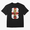 England Football World Cup 2026 - Three Lions Gold Trophy Edition Oversized T-Shirt Carry National Pride through FIFA World Cup 2026 Highlighting Neymar, Haaland and Cristiano Ronaldo, Portugal, Spain and Germany Energy, Classic Soccer Heritage,
