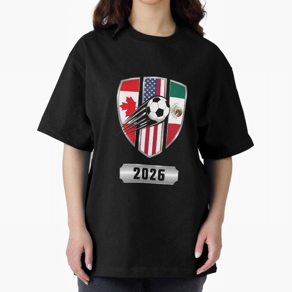 North United America Shield 2026 Cup Oversized T-Shirt Bring Bold Fan Energy to FIFA World Cup 2026 Spirit, Built around England, France and Netherlands, Neymar, Soccer Culture, Superstar Moments, National Team Dreams and Competitive Fire; Great