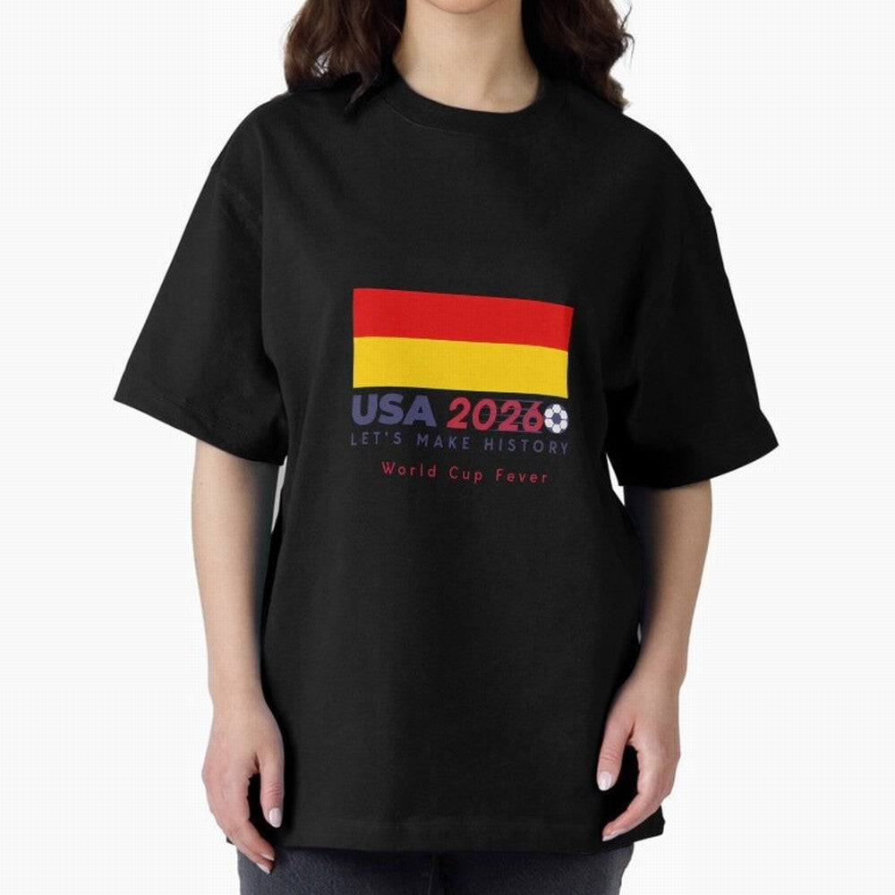 Usa 2026 World Cup Fever Americas Football. Oversized T-Shirt Support the FIFA World Cup 2026 USA Canada Mexico Journey through Neymar, Haaland and Cristiano Ronaldo Highlights, Portugal Pride, Football History, Final Match Energy, Crowd Noise and