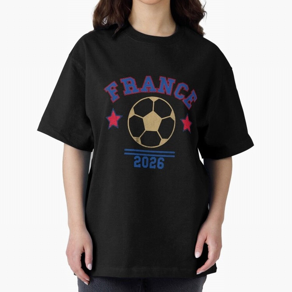France 2026 ¡ª Vintage Soccer Tee Oversized T-Shirt Get Ready for FIFA World Cup 2026 Group Stage for Fans of Mbappe and Neymar and Brazil, Portugal and Argentina, Bringing Supporter Pride, Iconic Celebrations, Legendary Names and Global Match Day