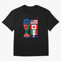 North America Football Unity 2026 Oversized T-Shirt Celebrate Supporters United by Global Football Passion for FIFA World Cup 2026, Inspired by Neymar, Haaland and Cristiano Ronaldo, England, France and Netherlands, Football Festival Excitement,