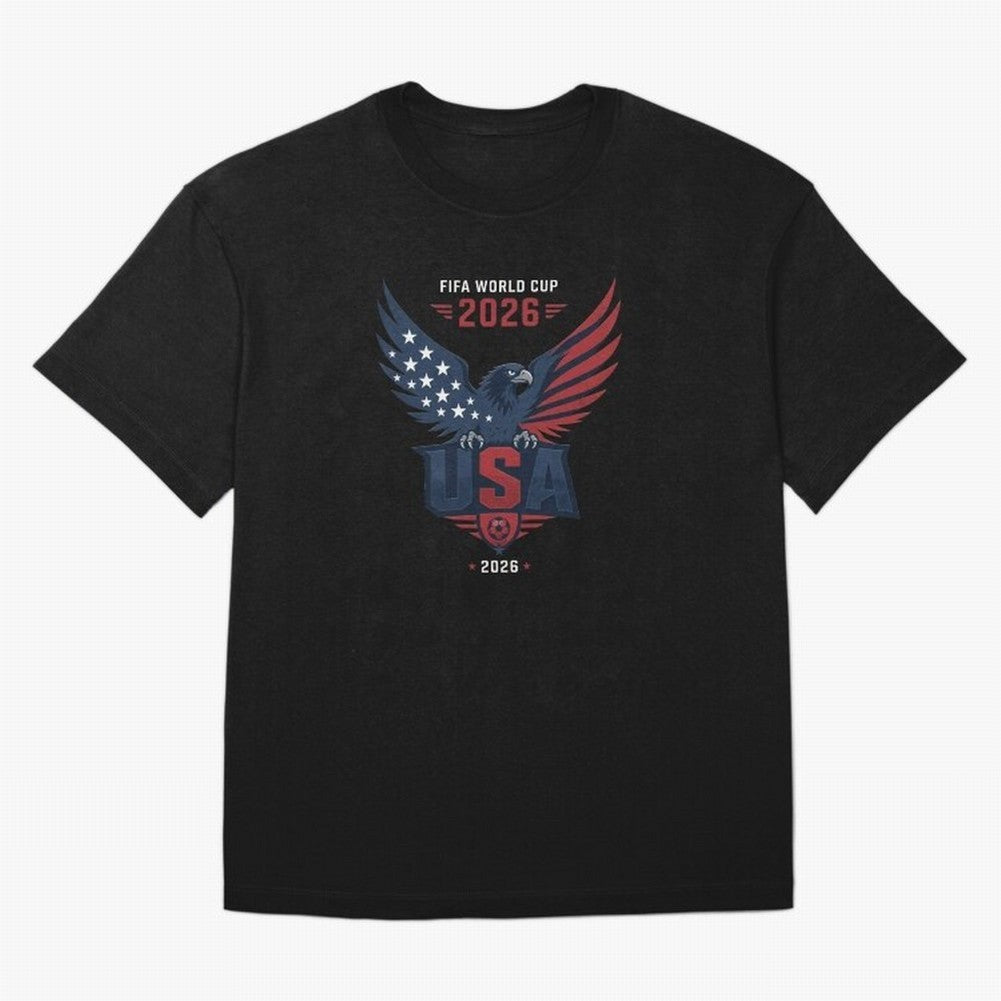 FIFA World Cup 2026 USA Eagle Soccer Logo Oversized T-Shirt Bring World Football Passion into Global Football Passion for FIFA World Cup 2026 USA Canada Mexico, Centered on Mbappe, France and Portugal, Football Passion, Legendary Performances,