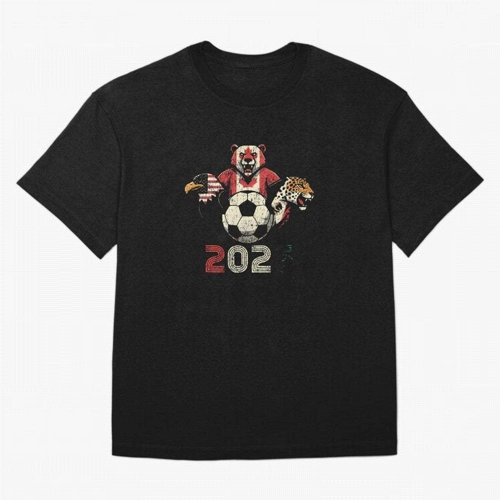 United 2026 Soccer Mascots North America Tournament T-Shirt_83157189 Oversized T-Shirt Upgrade FIFA World Cup 2026 USA Canada Mexico for Fans of Messi, Neymar and Mbappe and Argentina, Bringing Championship Spirit, Famous Goals, Roaring Crowds and