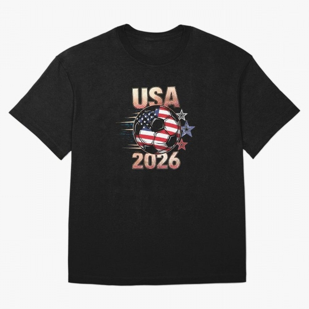 USA Soccer with Red White Blue Stars 2026 Cup T-Shirt_83834283 Oversized T-Shirt Represent FIFA World Cup 2026 Built around Neymar, Haaland and Cristiano Ronaldo, Argentina Energy, Championship Spirit, Famous Goals, Roaring Crowds and International