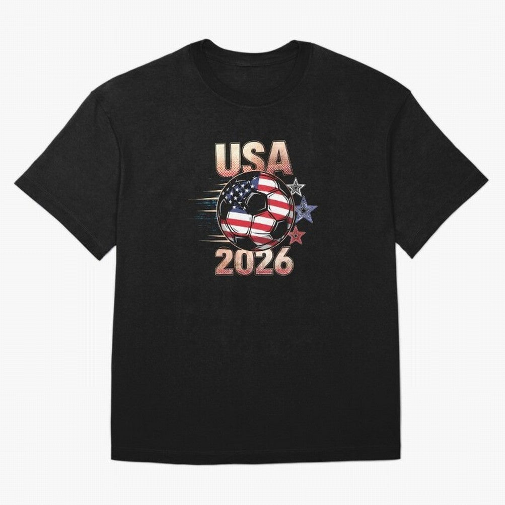 USA Soccer with Red White Blue Stars 2026 Cup T-Shirt_83834283 Oversized T-Shirt Keep the Match Day Mood of Global Football Passion for FIFA World Cup 2026 USA Canada Mexico, with Mbappe, France, Football Festival Excitement, Trophy Ambitions,