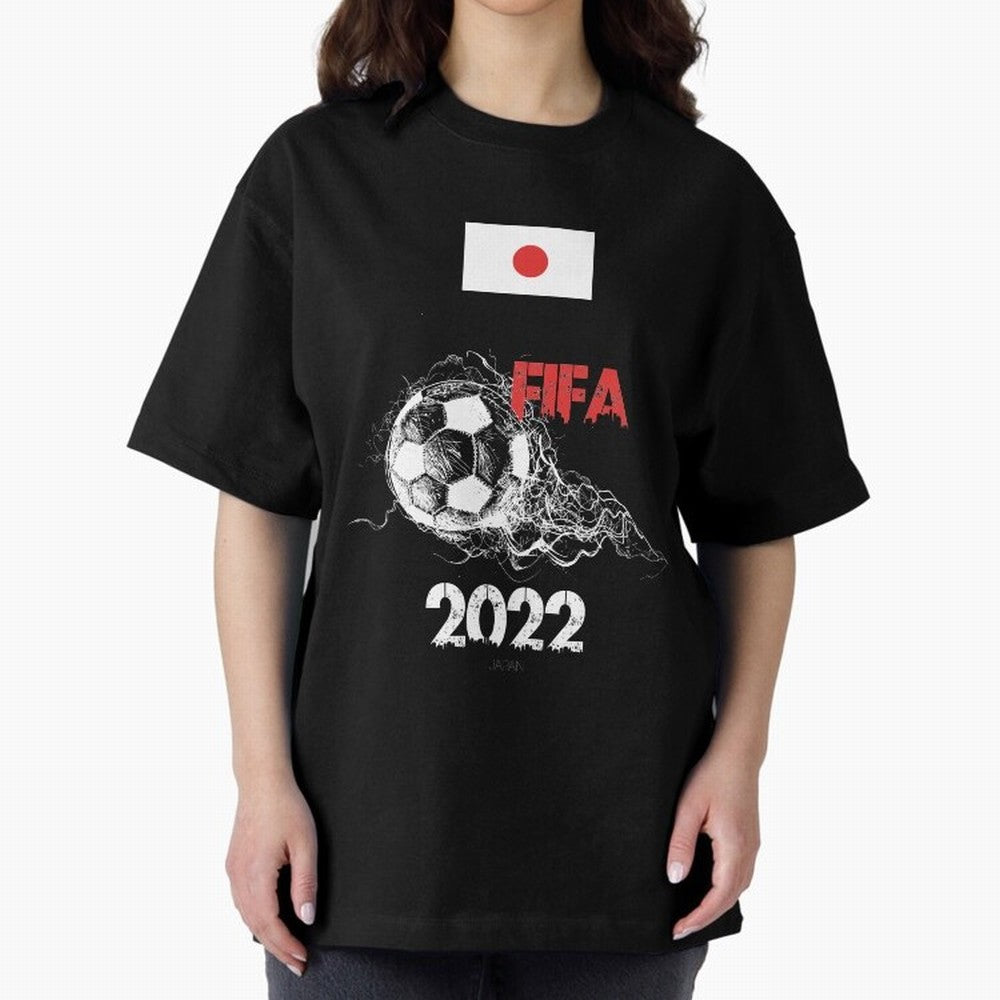 World Cup Qatar 2022 Japan Oversized T-Shirt Capture Stadium Memories from FIFA World Cup 2026 USA Canada Mexico Spirit, Capturing Germany, Messi and Cristiano Ronaldo, Soccer Culture, Superstar Moments, National Team Dreams and Competitive Fire;