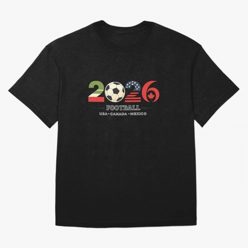 Football 2026 USA Canada Mexico Oversized T-Shirt Step into FIFA World Cup 2026 Group Stage Spirit, Filled with Argentina, Haaland and Mbappe, Worldwide Fan Energy, Dramatic Goals, Stadium Lights and Championship Celebrations; Great for Watch