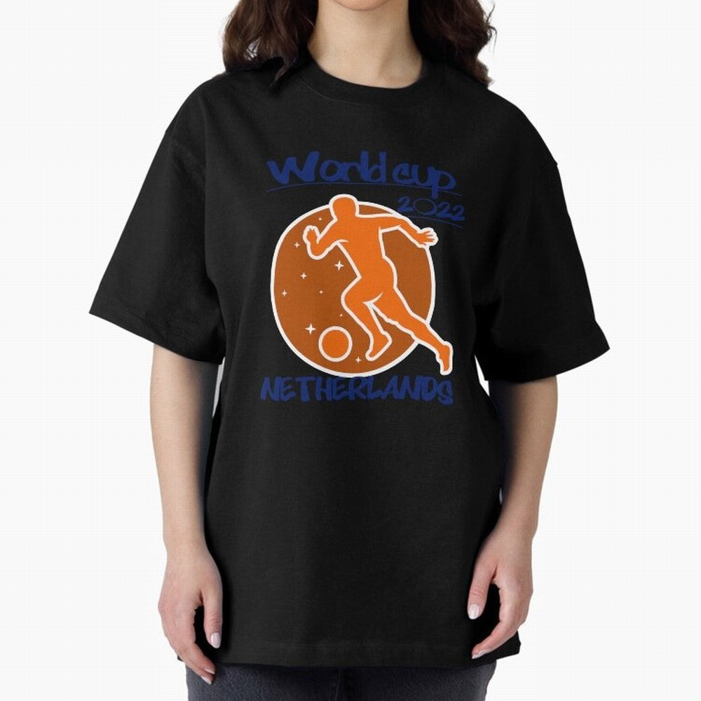 Netherlands World Cup 2022 Oversized T-Shirt Show Match Day Excitement for the FIFA World Cup 2026 Journey through Haaland and Mbappe Highlights, Spain Pride, Stadium Chants, National Pride, Trophy Dreams and Unforgettable Football Memories; Ideal