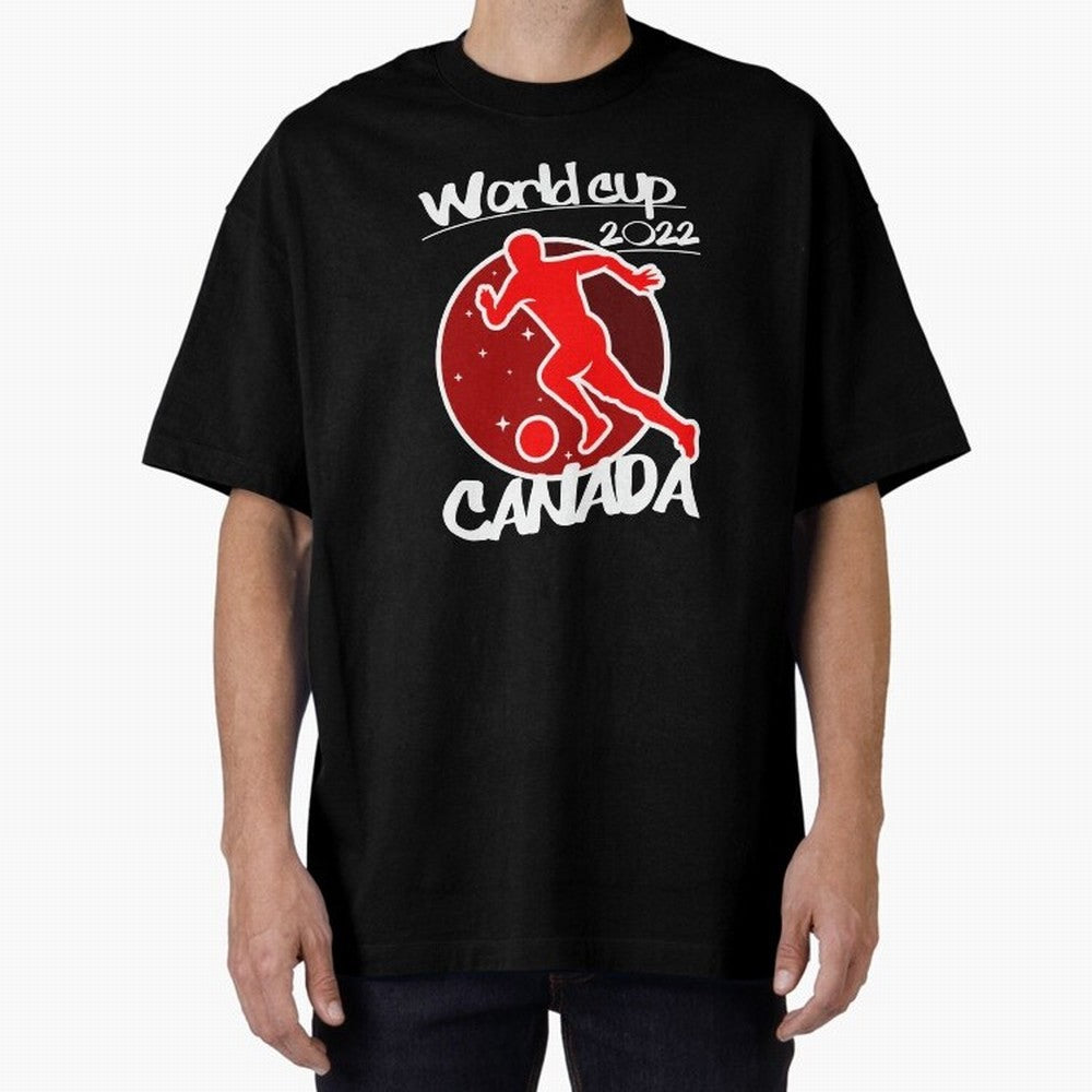 Canada World Cup 2022 Oversized T-Shirt Support Your Favorite Stars during FIFA World Cup 2026 Group Stage for Fans of Messi and Portugal, Bringing Football History, Final Match Energy, Crowd Noise and Once in a Lifetime Moments; Ideal for Fans Who