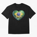 Brazil 2026 World Football Heart Flag Designs Oversized T-Shirt Keep the Match Day Mood of Match Day Hype around FIFA World Cup 2026 Group Stage, CR7 and Messi, France and Portugal, Champion Mindset, Group Stage Buzz, Knockout Tension and