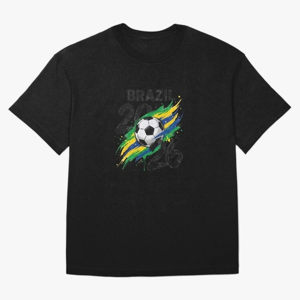 Brazil Soccer 2026 Fan Shirt ¨C Brazil Football Supporter Oversized T-Shirt Bring Global Tournament Vibes to the FIFA World Cup 2026 Journey through Neymar, Haaland and Cristiano Ronaldo Highlights, Netherlands Pride, Retro Football Energy, Iconic