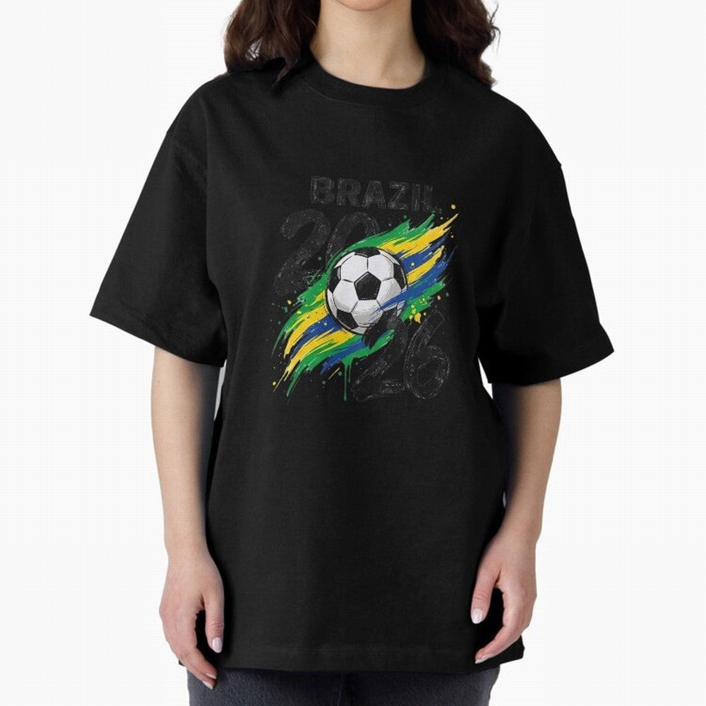 Brazil Soccer 2026 Fan Shirt ¨C Brazil Football Supporter Oversized T-Shirt Bring Global Tournament Vibes to the FIFA World Cup 2026 Journey through Neymar, Haaland and Cristiano Ronaldo Highlights, Netherlands Pride, Retro Football Energy, Iconic