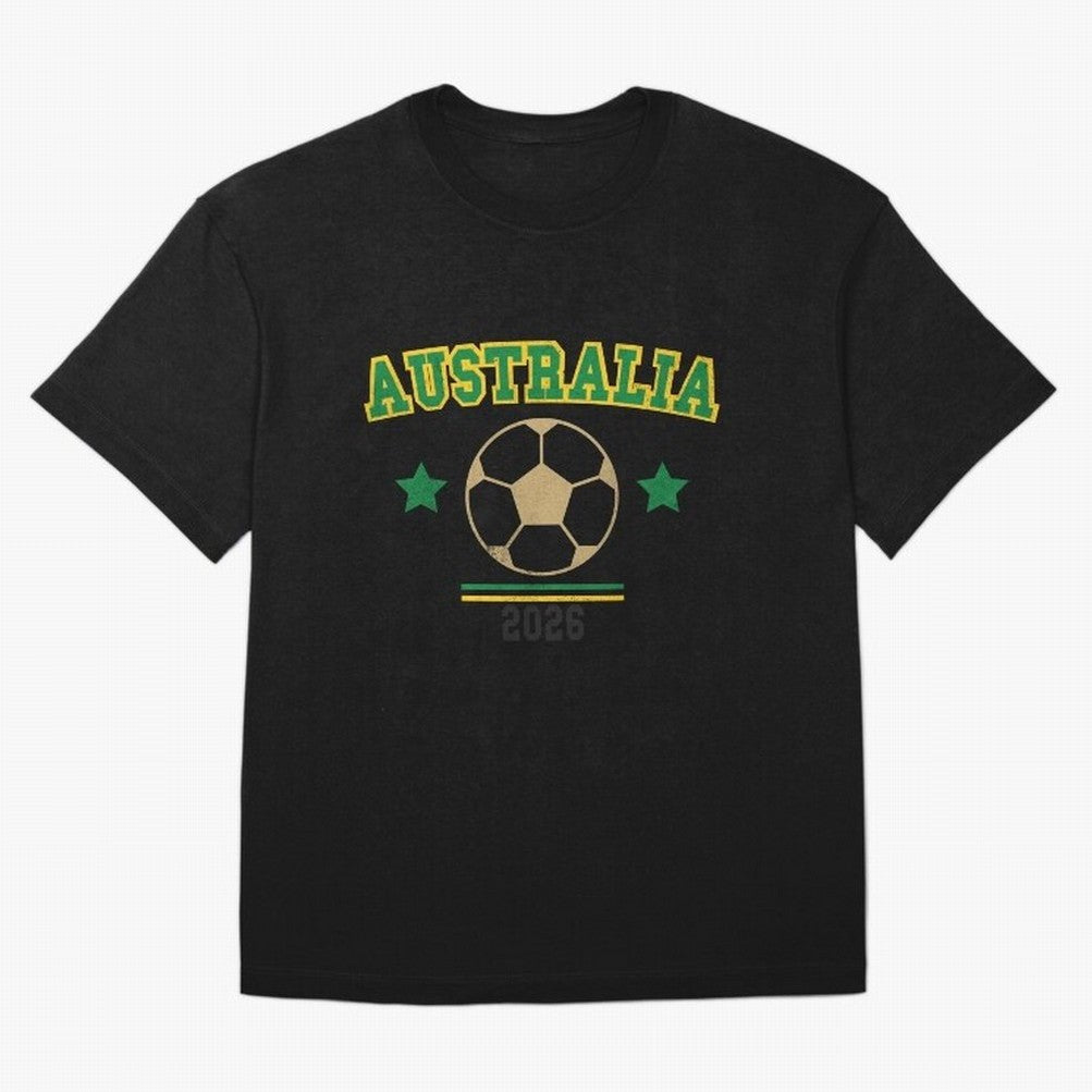 Australia 2026 ¡ª Vintage Soccer Tee Oversized T-Shirt Show Fan Pride Across FIFA World Cup 2026 USA Canada Mexico Built around Cristiano Ronaldo, Spain Energy, Fan Favorite Moments, National Team Passion, Big Match Drama and Soccer History; Great