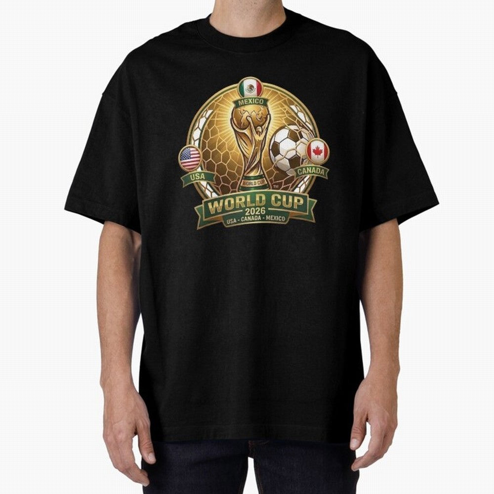Chasing the Cup 2026 Oversized T-Shirt Honor FIFA World Cup 2026 USA Canada Mexico for Fans of Messi, Neymar and Mbappe and England, Bringing Football History, Final Match Energy, Crowd Noise and Once in a Lifetime Moments; Perfect for Supporters