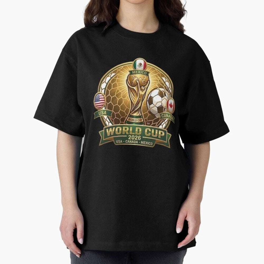 Chasing the Cup 2026 Oversized T-Shirt Honor FIFA World Cup 2026 USA Canada Mexico for Fans of Messi, Neymar and Mbappe and England, Bringing Football History, Final Match Energy, Crowd Noise and Once in a Lifetime Moments; Perfect for Supporters
