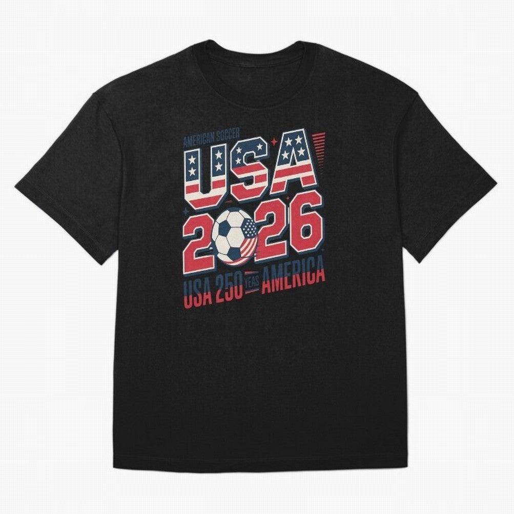 USA Soccer 250 Years 1776 -2026 Oversized T-Shirt Bring a Champion Mindset to Match Day Hype around FIFA World Cup 2026, Haaland, Brazil, Portugal and Argentina, Match Day Excitement, Supporter Culture, Golden Goals and Global Football Passion;
