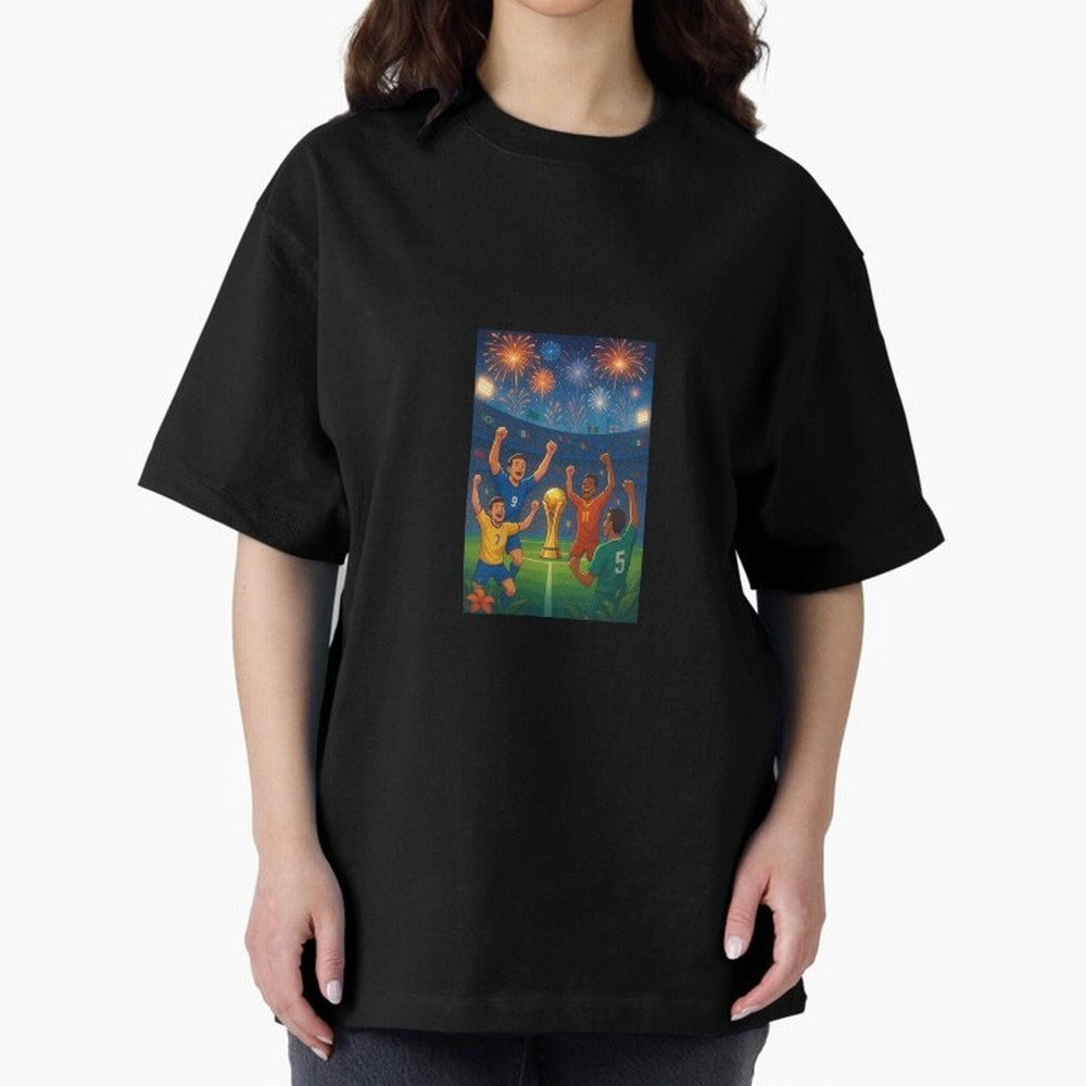 World Cup Oversized T-Shirt Fuel Your Fan Pride for FIFA World Cup 2026 USA Canada Mexico Spirit, Made for Portugal, Messi, Neymar and Mbappe, Supporter Pride, Iconic Celebrations, Legendary Names and Global Match Day Energy; Perfect for Supporters