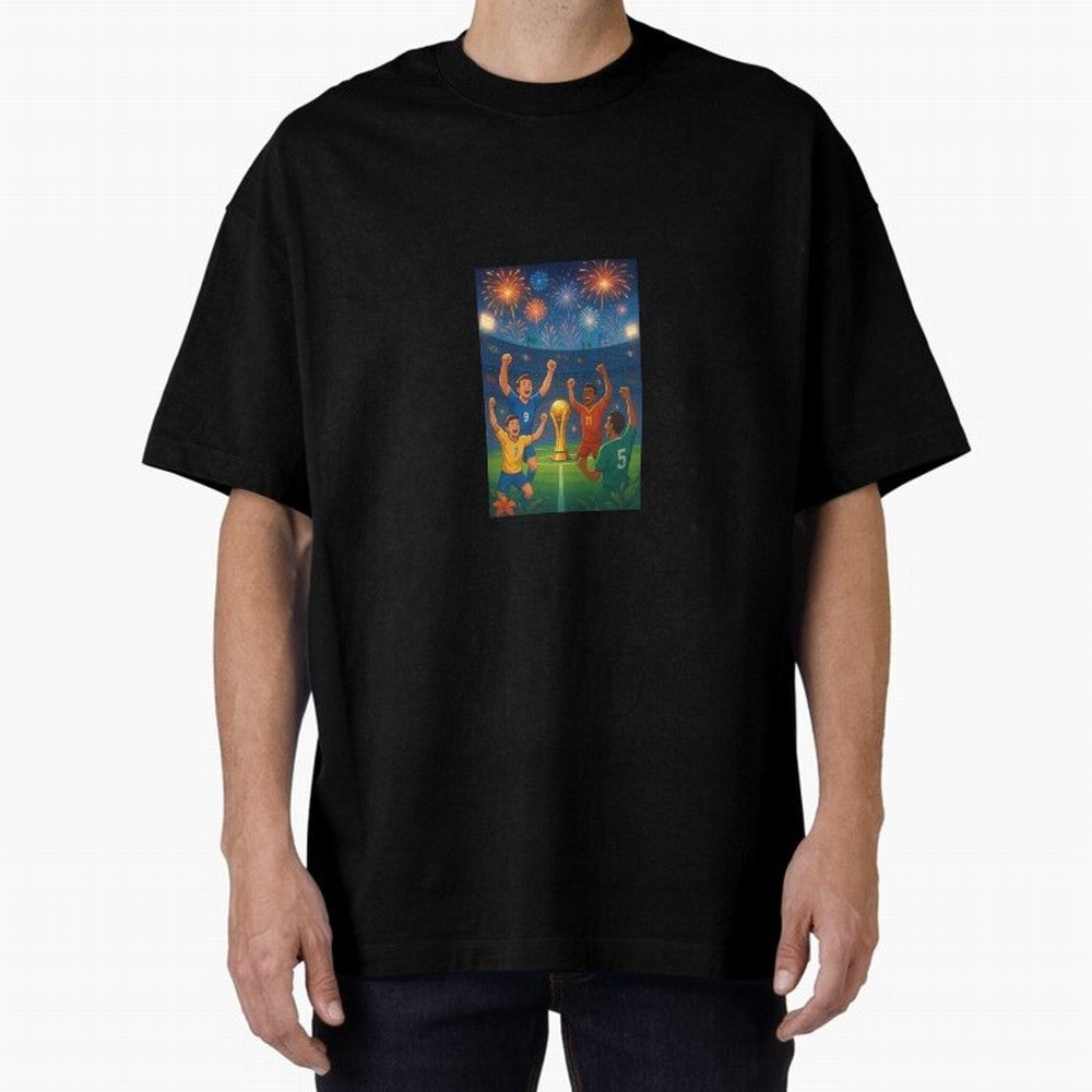 World Cup Oversized T-Shirt Fuel Your Fan Pride for FIFA World Cup 2026 USA Canada Mexico Spirit, Made for Portugal, Messi, Neymar and Mbappe, Supporter Pride, Iconic Celebrations, Legendary Names and Global Match Day Energy; Perfect for Supporters