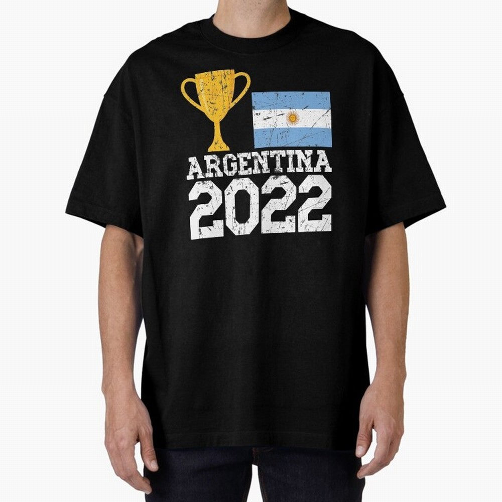 Argentina World Cup Soccer Football 2022, Argentina Soccer Jersey Argentinian Football, Argentina, Argentinian, Qatar World Cup 2022 Oversized T-Shirt Show Your Stadium Side during Global Football Passion for FIFA World Cup 2026 USA Canada Mexico,