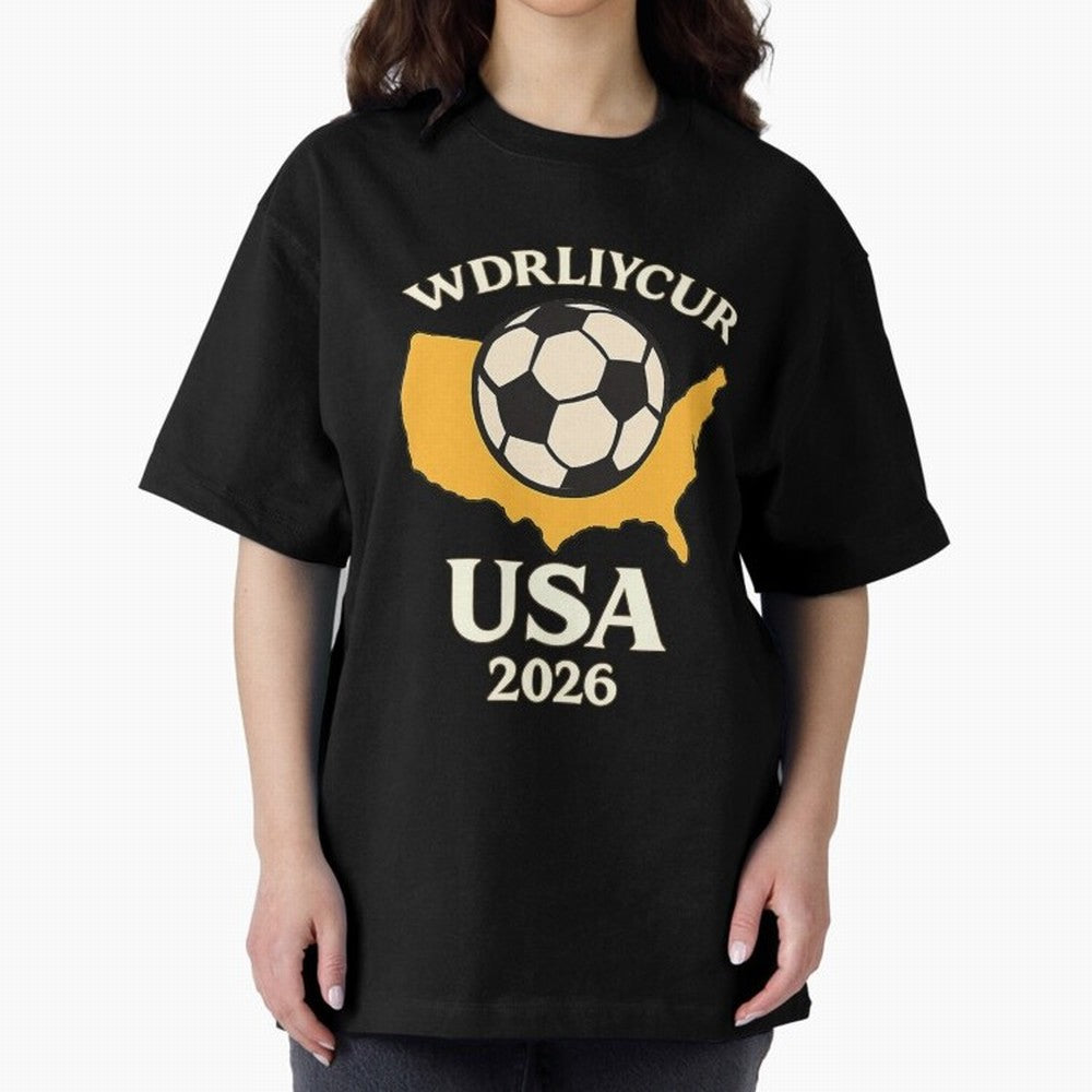 World Cup 2026 USA Soccer Fan T-Shirt Oversized T-Shirt Celebrate Football Dreams Across FIFA World Cup 2026 USA Canada Mexico for Fans of Cristiano Ronaldo and Germany, Bringing Football Passion, Legendary Performances, Festival Vibes and