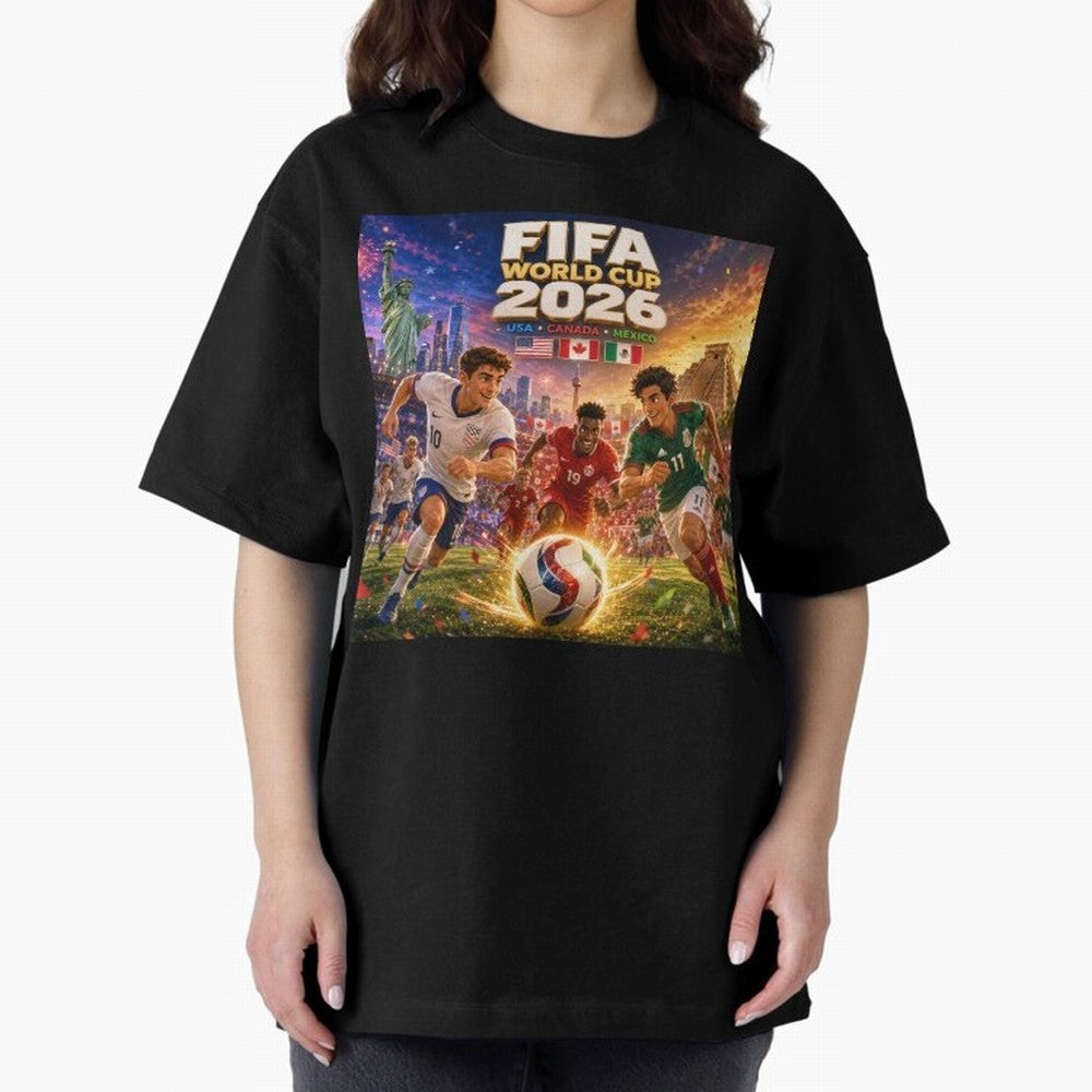 North America Football Festival 2026 #football 2026 Oversized T-Shirt Celebrate the Stars of FIFA World Cup 2026 with Cristiano Ronaldo, Haaland and CR7, Portugal Energy, Sports Nostalgia, International Competition, Famous Players and Unforgettable