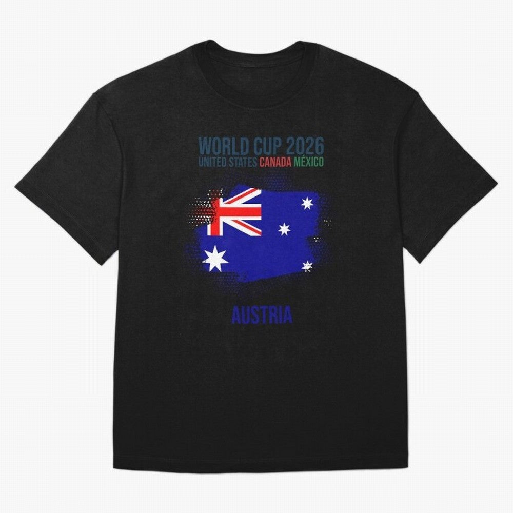 AUSTRIA WORLD CUP 2026 Oversized T-Shirt Honor the Beautiful Game during Global Football Passion for FIFA World Cup 2026 Group Stage, Built around CR7, Portugal, Spain and Germany, Championship Spirit, Famous Goals, Roaring Crowds and International